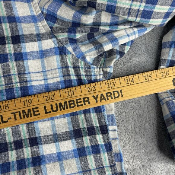 J.Crew  Shirt Mens Large Slim Fit Homespun Cotton‎ Blue Paid Button Down - Picture 6 of 8